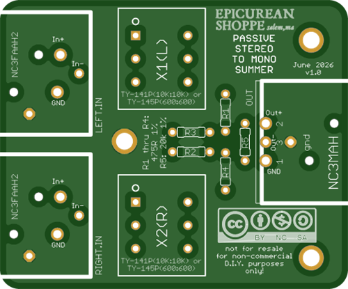 Passive Balanced Stereo to Mono Summing (June 2026)