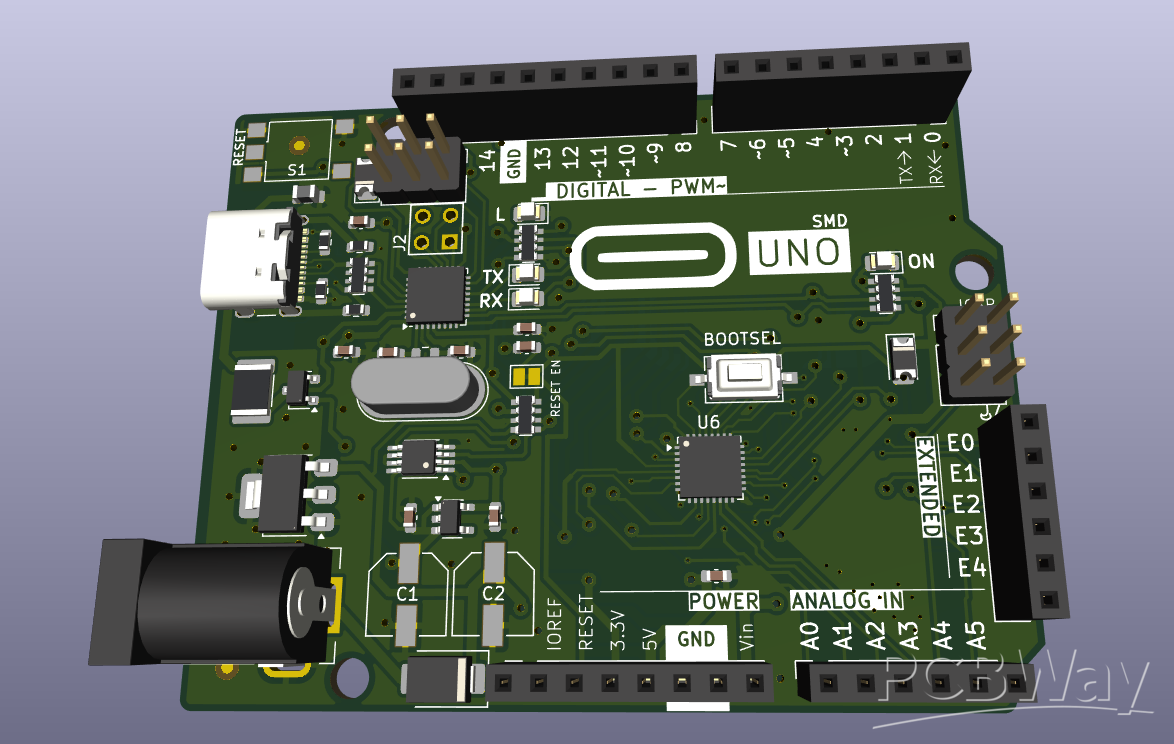 ARMduino UNO PY32F030 -- ATmega16U2 Type-C Variant.