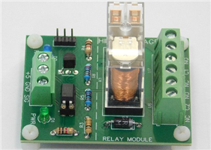 Relay Module with selectable High or Low Trigger, DPDT relay for control of up to 4 devices.