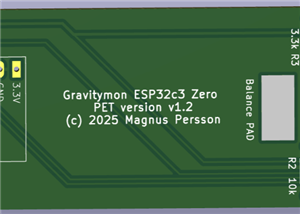 Gravitymon PCB for ESP32c3 Zero PET v1.2
