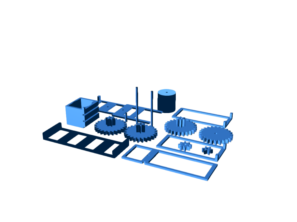 Mini brushed motor servo gear reduction 256:1