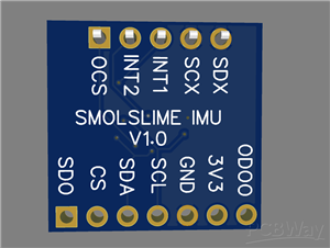 LSM6DSV + QMC6309 Breakout board V1 for SmolSlime Trackers