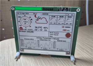 Desktop weather station using E-ink display and ESP32-S3-WROOM