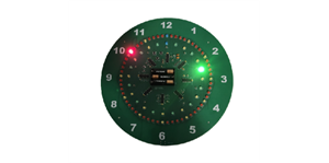 A digital clock with analog face