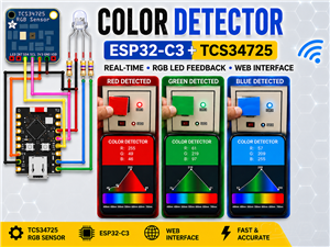 ESP32-C3 Color Detector with TCS34725, Real-Time RGB Detection & Web Interface