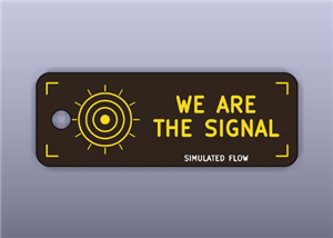 Gold PCB Art Keychain "We Are The Signal" - ENIG Gold on Black