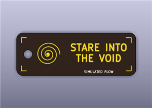 Gold PCB Art Keychain "Stare Into The Void" - ENIG Gold on Black