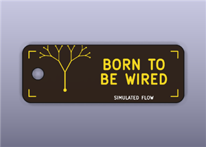 Gold PCB Art Keychain "Born To Be Wired" - ENIG Gold on Black