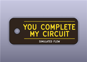 Gold PCB Art Keychain "You Complete My Circuit" - ENIG Gold on Black