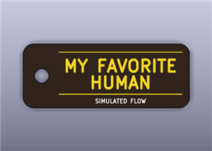 Gold PCB Art Keychain "My Favorite Human" - ENIG Gold on Black