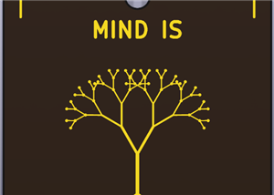 Gold PCB Art Wall Tile "Mind Is Software" - ENIG on Black 52mm