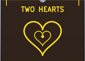 Gold PCB Art Wall Tile "Two Hearts One Circuit" - ENIG on Black 52mm