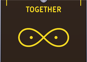 Gold PCB Art Wall Tile "Together Infinite" - ENIG on Black 52mm