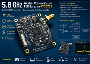 5.8 GHz Wireless Communication PCB Based on RTC6705