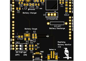 Reefwing Battery Monitor Shield for Arduino UNO, Fuel Gauge, Charger, and Programmable Load