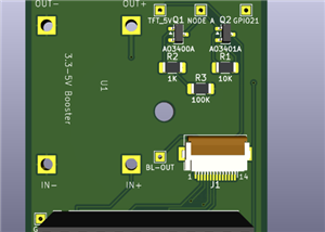 ESP32-S3-WROOM-1 to ST7796U 3.5" 14-pin FFC Interposer — REV D