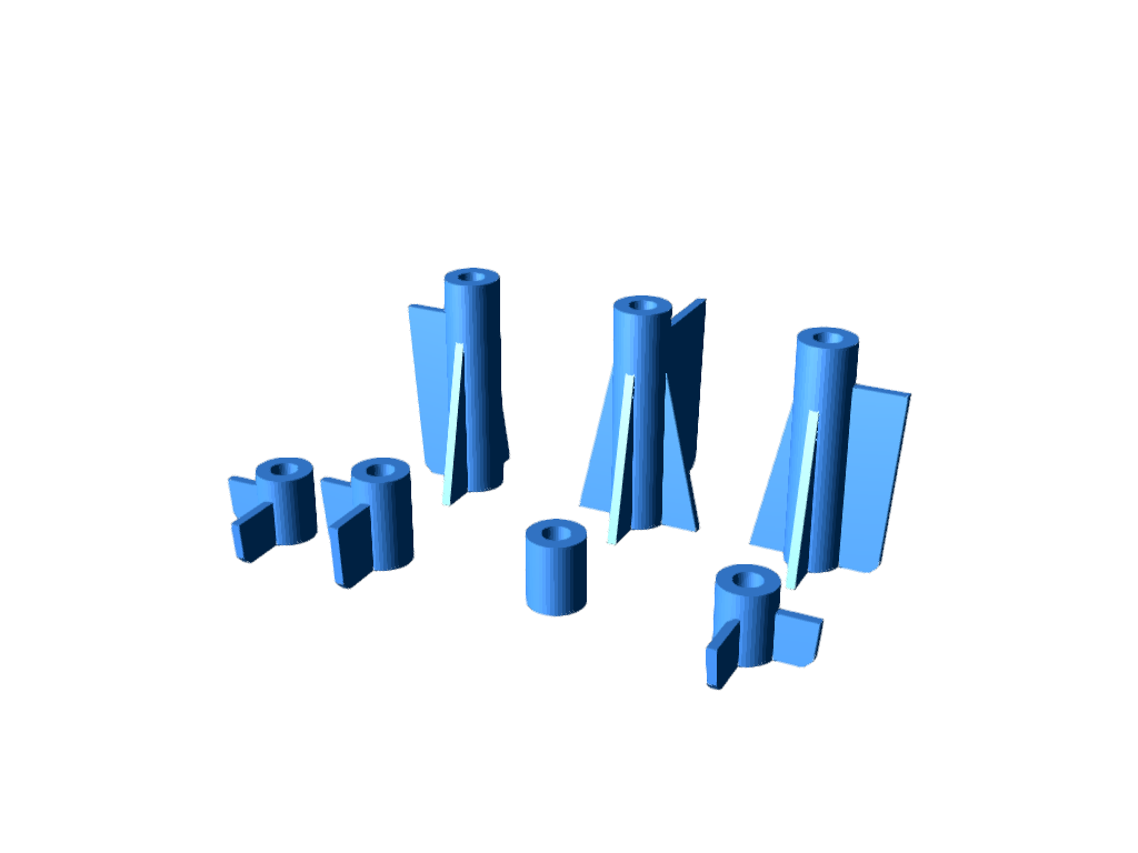 Replacement screw pillars for the top half of a Spectrum +2 or +2A case